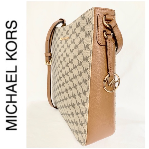 NWT authentic MK monogram messenger bag tan acorn - Picture 2 of 7